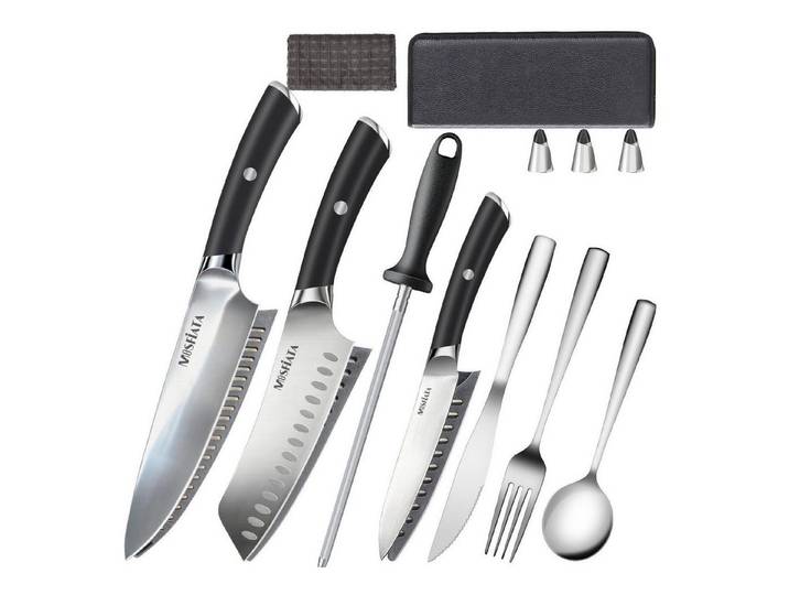 LuxusKollektion Messer-Set Küchenmesser Set 11-tlg mit Tasche & Zubehör