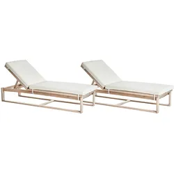 GARTENLIEGE 2er Set Heller Holzfarbton Azzanello