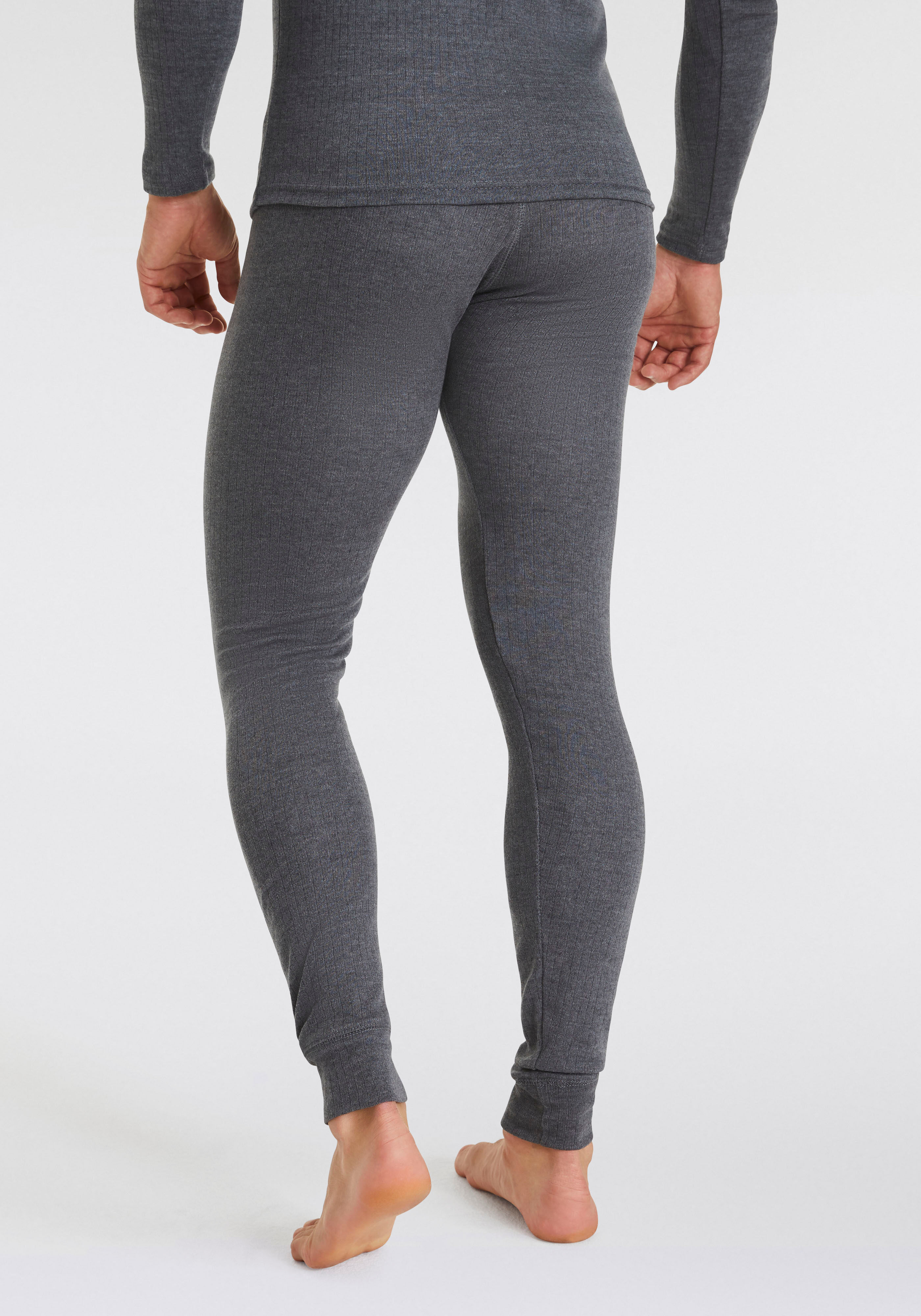 Thermounterhose HEATKEEPER "Long John", Herren, Gr. XXL, grau (anthrazit, meliert), Obermaterial: 50% Baumwolle, 50% Polyester, meliert, eng, Unterhosen Thermounterhose, wärmend, TOG-Rating 0,45, schnelltrocknend, Skiunterwäsche, Topseller