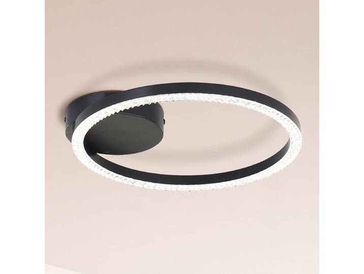 Plafonnier LED 30 x 5 x 31cm Noir 1 Fer verni Matière ABS plastique LED Module LED
