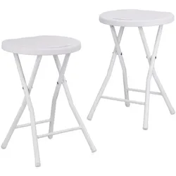 relaxdays 2er-Set Klapphocker »Bastian« Weiß