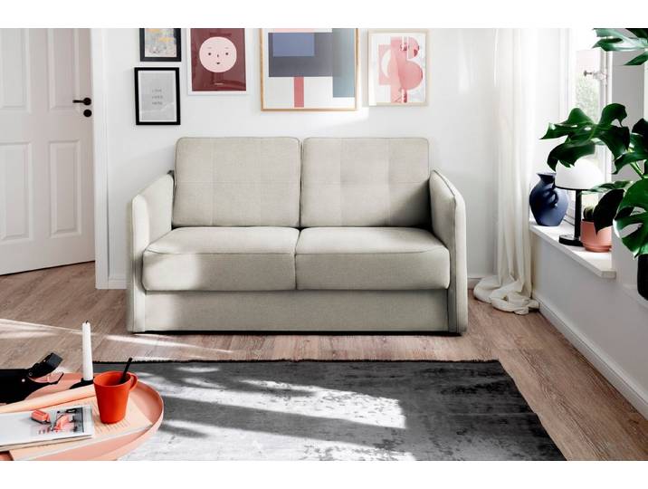 Home affaire Schlafsofa Milano Einzelauszug, Schlaffunktion, schmale Armlehnen, Breite 147cm, zwei einzeln ausziehbare Liegefunktionen