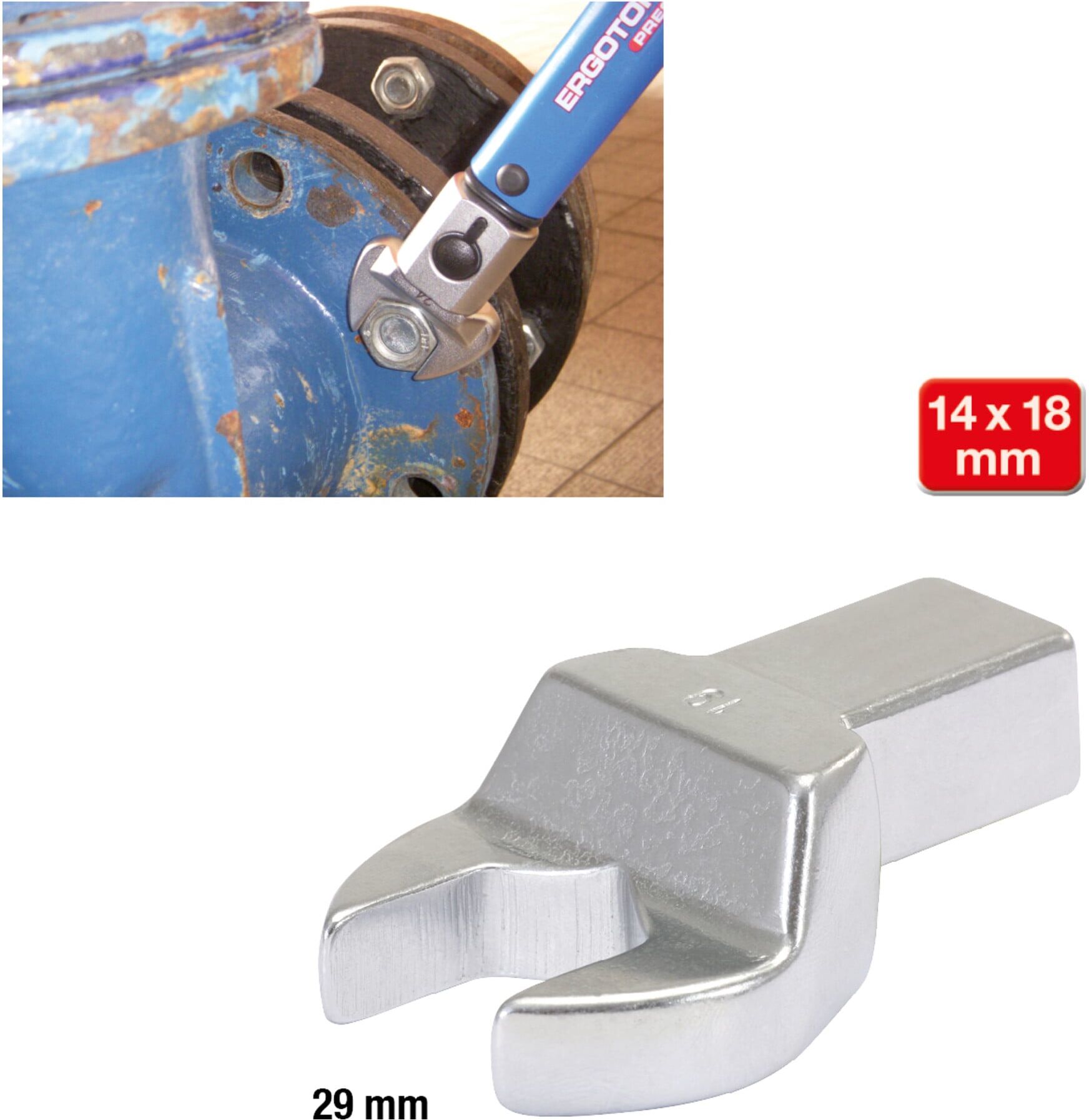KS Tools 14x18mm Einsteck-Maulschlüssel, 29mm (516.2229)