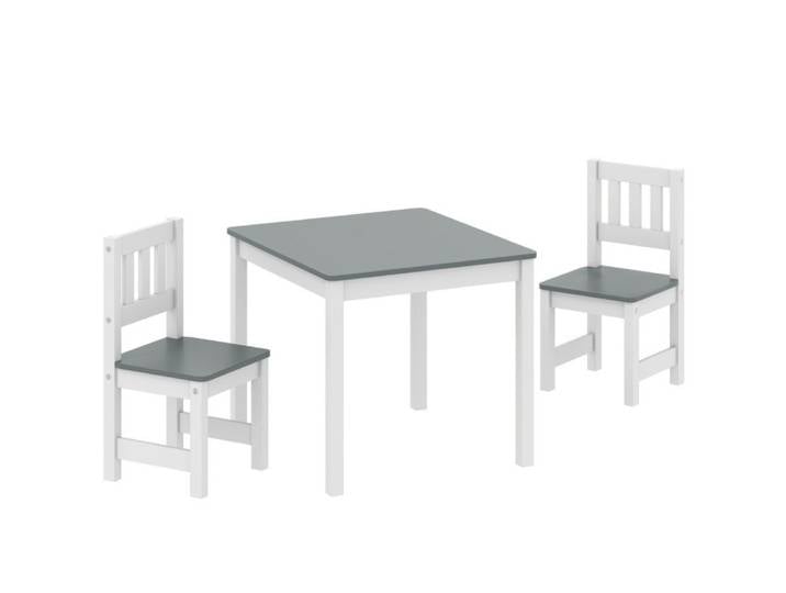 MIBODE Kindertisch Kindertisch mit 2 Stühlen, 3-teiliges Kinder Sitzgruppe Set, Grau