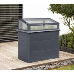 Westmann Primus Plus M | Metall Hochbeet mit Frühbeetaufsatz | Anthrazit - RAL 7016