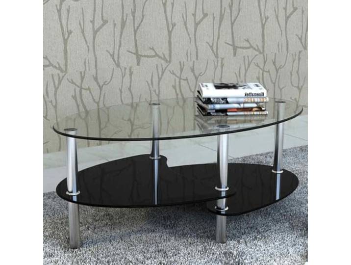 HEFZGDB Couchtisch Schwarz 3-Etagen Glasplatten Moderner Beistelltisch Stauraum Wohnzimmer Nachttisch