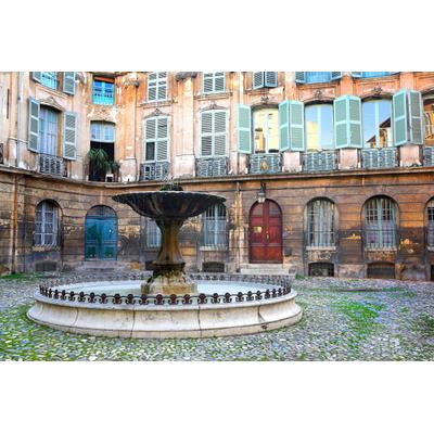 Fototapete PAPERMOON "Hof Aix-en-Provence", bunt, B:5m L:2,8m, Vlies, Tapeten