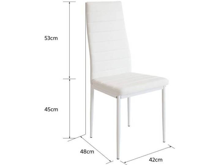 BUL LOT DE 4 BLANC CHAISE DE SALLE A MANGER - Tabouret Haute Qualité