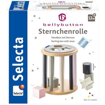 Selecta 64017 - bellybutton, Sternchenrolle, Sortier- und Steckbox, Holz, 13 cm
