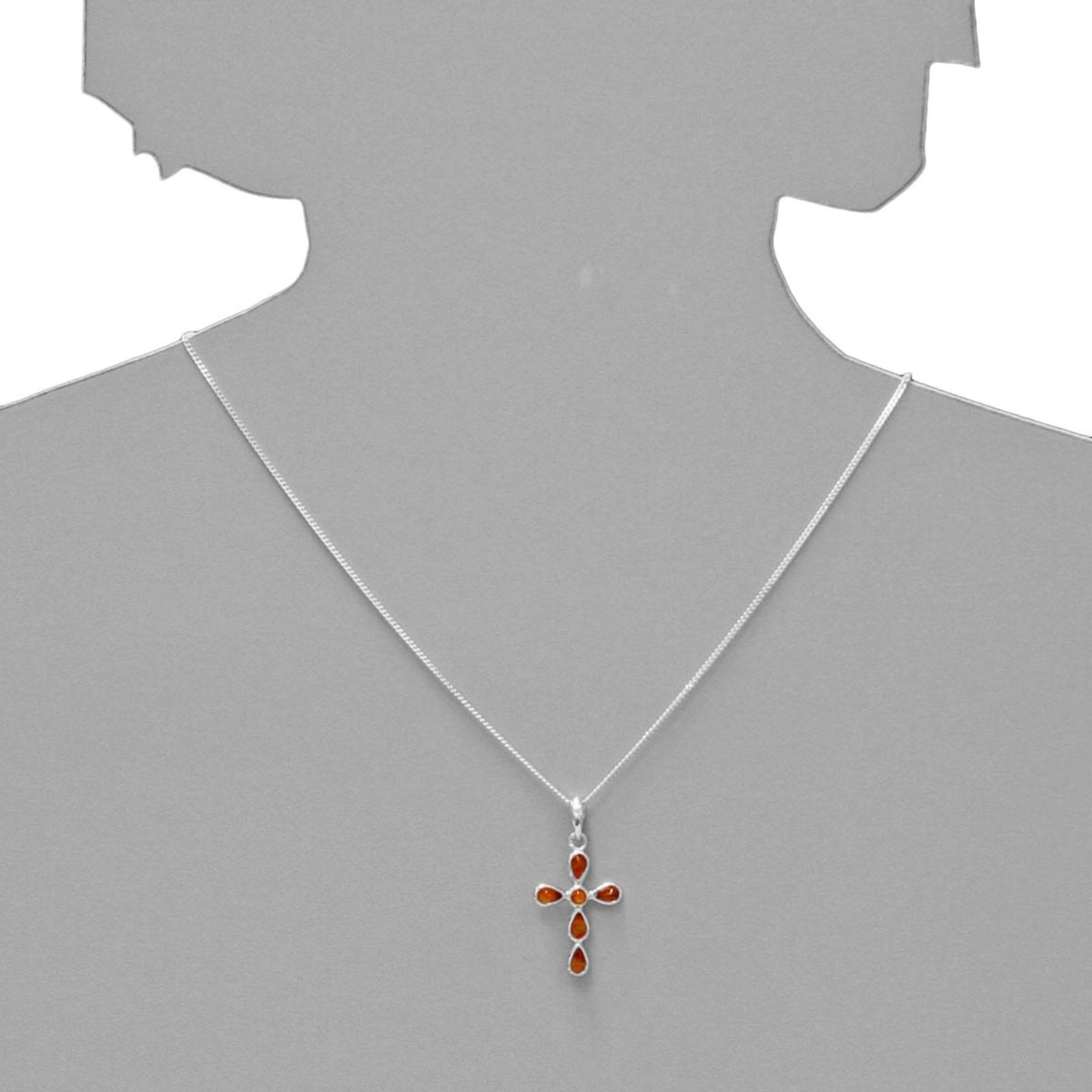 Kettenanhänger OSTSEE-SCHMUCK "Ostsee-Schmuck Anhänger Kreuz Anhänger Kreuz", weiß (weiß, neutral), Schmuckanhänger, Damen, 35 x 19mm, Silber 925 (Sterlingsilber), 1,6 g, Kettenanhänger