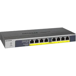 Netgear GS108LP 8-Port Gigabit Ethernet LAN PoE Switch Unmanaged (mit 8x PoE+ 60W erweiterbar, Desktop- oder Rack-Montage)