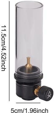 Smart Shopping Spot Outdoor Gas Atmosphere Lamp With Glass Lampshade Aluminum Alloy Gas Lantern For Camping, Hiking, And Fishing black