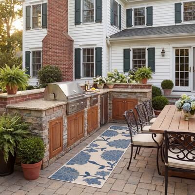 SAFAVIEH Courtyard Alison Floral Indoor/ Outdoor Waterproof Patio Backyard Rug