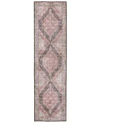KADIMA DESIGN Waschbarer Teppich mit traditionellem Medaillon-Muster – Kurzflor & pflegeleicht | 60x230cm