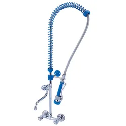 BE-GASTRO I Profi Gastro Geschirrbrause Zweiloch Wand "Premium" Drehgriff blau inkl. Wasserhahn, Mischbatterie & Drehgriff Gastrobrause Gastro Armatur