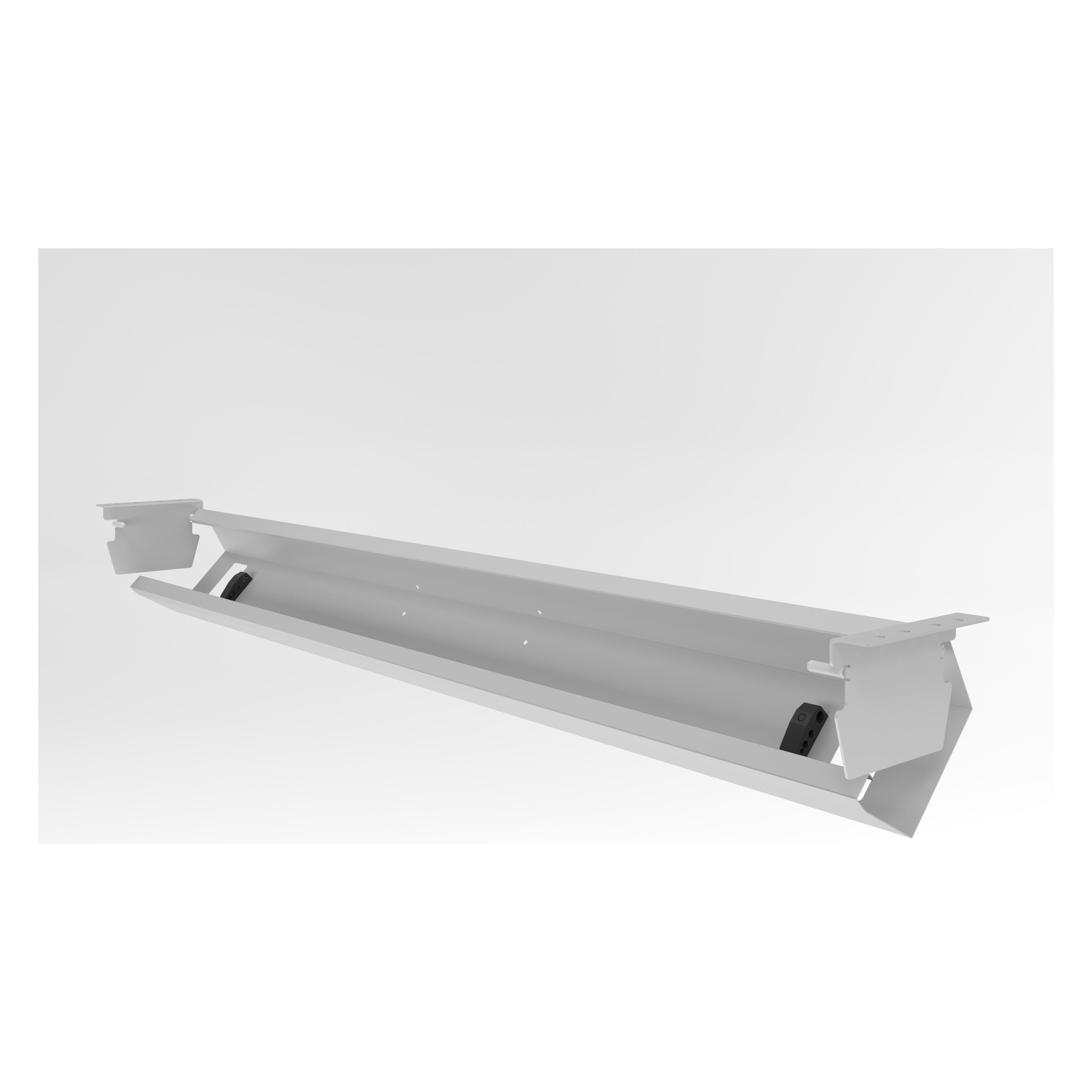 Hammerbacher Kabelwanne klappbar für 140er Tisch Silber (Kabelkanal) (VKC14/S)