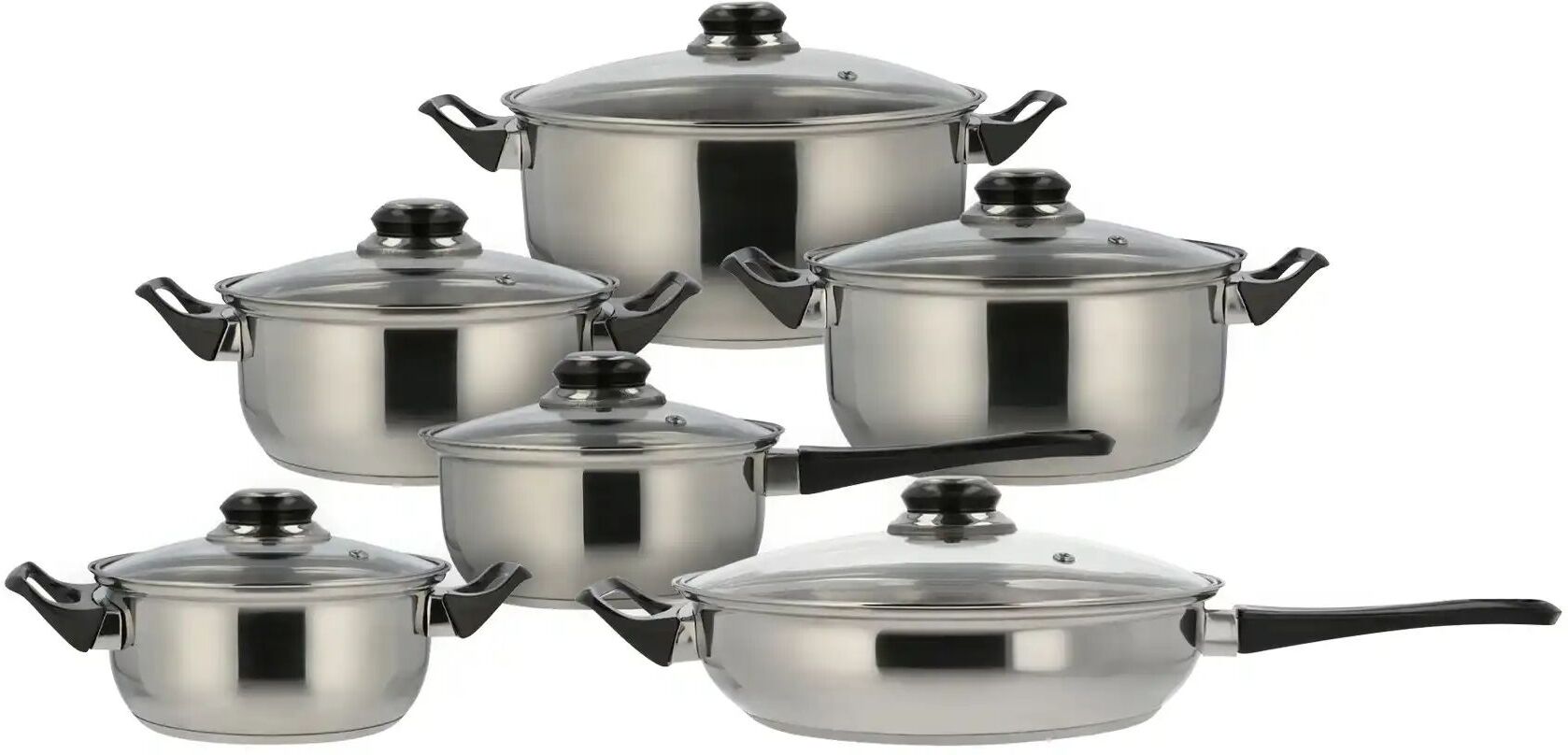 LevelOne Topfset   ¦ silber ¦ Edelstahl