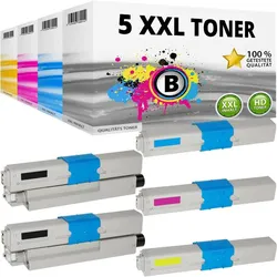 Druckfuxx, Toner, 5x XXL Toner für OKI ES 5431 dn ES 3452 dn MFP ES 5462 dn ES 5462 dnw MFP SET