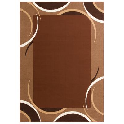 Teppich OTTO HOME "Noah" Gr. 2, braun, B:80cm H:7mm L:150cm, Kunstfaser, Teppiche, Teppich, weiche Haptik, Teppich mit Bordüre, Kurzflor, verspieltes Design