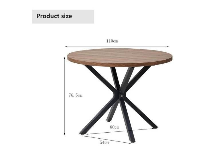 LuxusKollektion Esstisch Esstisch runder Küchentisch MDF Platte Metallbeine Dunkelbraun (1-St)