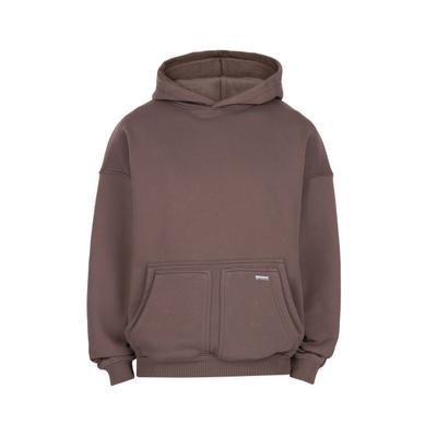 Kapuzenpullover DROPSIZE "Dropsize RAW APPLICATION HOODI", Herren, Gr. XS, braun (acid wash braun), 70% Baumwolle, 30% Polyester, Rundhals, Pullover Kapuzenpullover