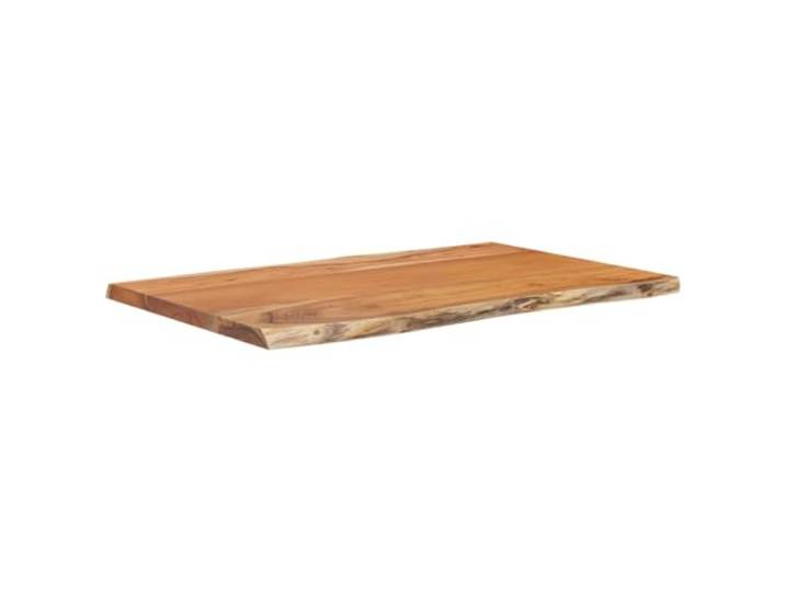 Favemtsl Tischplatte 60x40x2,5 cm Akazie Massivholz Baumkante Individuelle Holzplatte mit rustikaler Waldkante fuer Beistelltisch und Kaffeebar im Wohnzimmer als Unikat gestaltet.