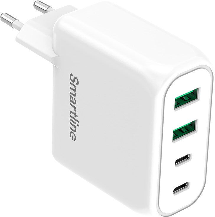 Smartline 100W Vægoplader PD med 2 x USB-C 2 x USB-A - Hvid