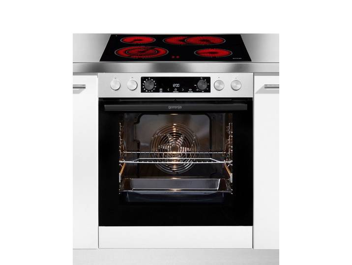 GORENJE Elektro-Herd-Set Pacific Herd Set, mit 1-fach-Teleskopauszug, Aqua Clean, Pizzafunktion mit 300 °C – perfekt für Pizza, Focaccia und mehr!