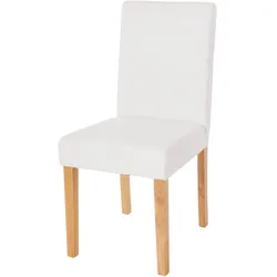 Décoshop26 - Esszimmer-/Küchenstuhl aus mattweißem Kunststoff mit hellen Holzbeinen 04_0002337