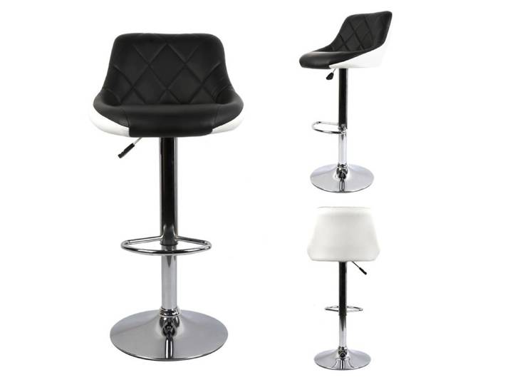 JEOBEST Tabourets de Bar Réglables en Hauteur - Lot de 6 - Tabourets de Comptoir en PU - Chaises Haut pour Îlot de Cuisine Bar