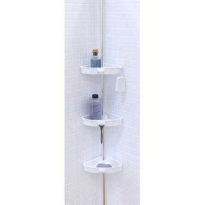 Duschregal BISCHOF "Coin", weiß, B:25cm H:135cm T:25cm, Aluminium, Kunststoff, Regale, stufenlos höhenverstellbar von 135 - 260 cm