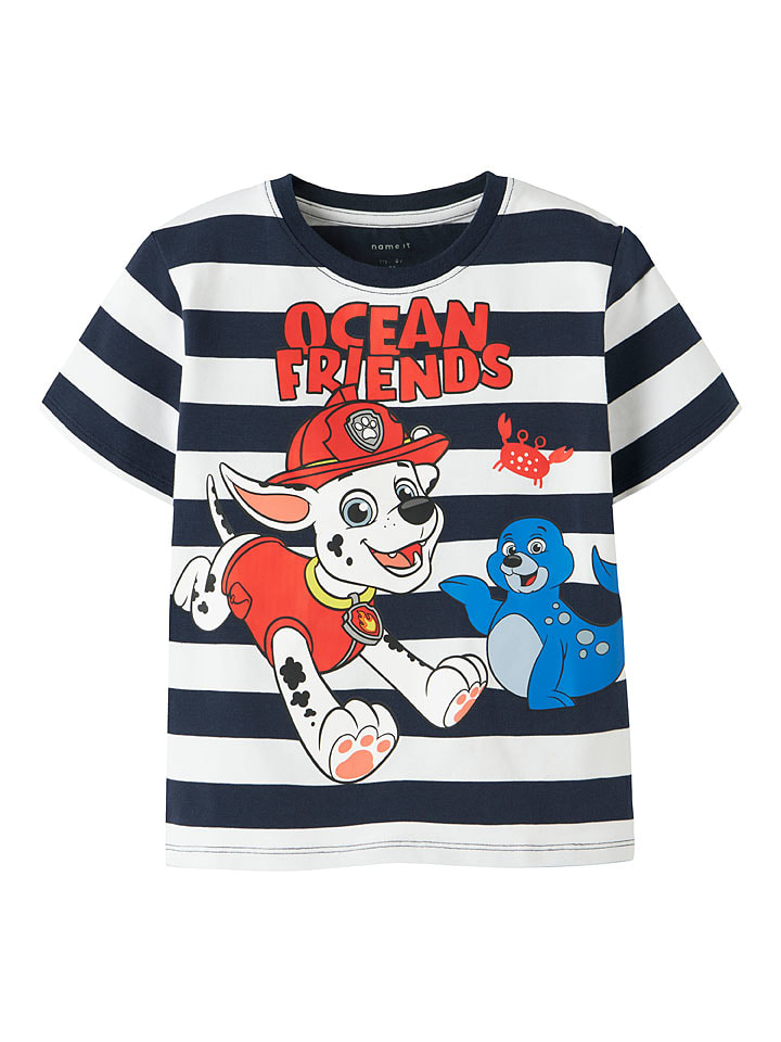 name it Shirt "Milan" in Dunkelblau/ Weiß - 92
