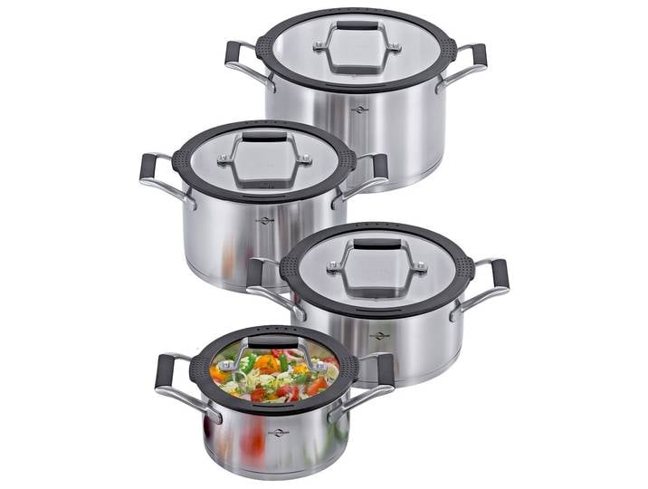 KÜCHENPROFI Topfset 4-tlg. COMO, silber, Edelstahl