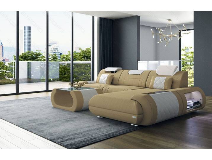Couch Rimini L-Form in Stoff