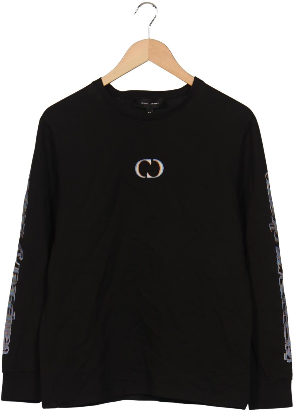 Criminal Damage Herren Langarmshirt, Schwarz, Gr. XS, Baumwolle - Second Hand