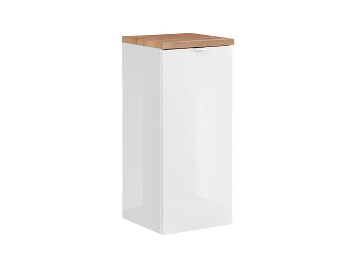 Demi-colonne 1 porte panier à linge panneaux mdf blanc