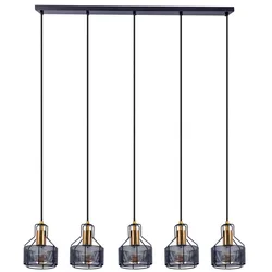 Pendelleuchte Esszimmerleuchte Küchenlampe Deckenlampe Hängelampe Schwarz Gold
