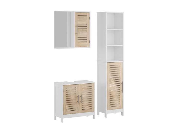 Ensemble s de salle de bain 3 pièces 3 pièces blanc/chêne 60x60