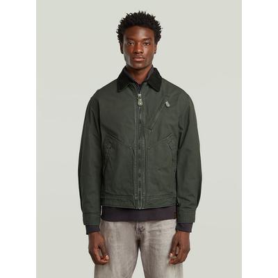 Outdoorjacke G-STAR "Duty Canvas Trucker Jacke", Herren, Gr. XXL, grün (asfalt), Obermaterial: 100% Baumwolle, Jacken Outdoorjacke