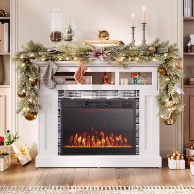 Lirago 23 Inches 750W/1500W Electric Fireplace Heater with Alter Flame Color and Brightness