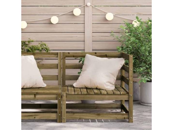 KTHLBRH Ecksofa für den Garten, 70 x 70 x 67 cm, imprägniertes Kiefernholz Modulares Design, Lattenrost, bequeme Rückenlehne, max. 110 kg, für Terrasse und Terrasse