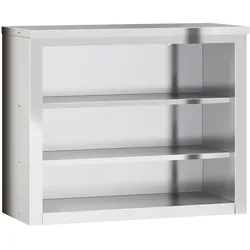 Helloshop26 - Küchenwandschrank in Silber mit 2 Einlegeböden modernes Design 92 x 40 x 75 cm Edelstahl