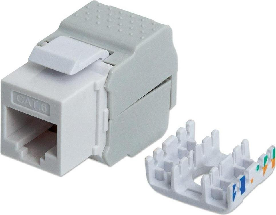 Intellinet 167062 RJ-45 Vrouwelijke Connector, Plat, Wit, Nikkel, 22/26