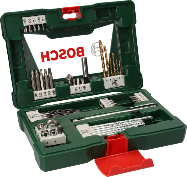 Bosch V-Line TiN-Bohrer- und Bit-Set, 48-teilig, mit Magnetstab und Kegelsenker 2607017314