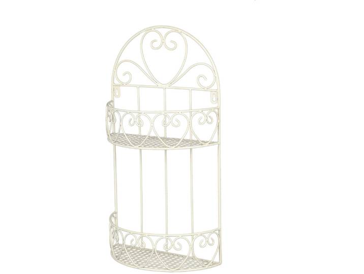 Deko-Wandregal AMBIENTE HAUS Wandregal rund - antikweiss 50cm , weiß (antikweiß), B:27cm H:50cm T:12cm, Metall, Regale, Deko-Wandregal