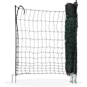 Horizont Weidezaunnetz farmer 14655, Geflügelnetz, 110 cm x 25 m, grün, nicht elektrifizierbar, mit Doppelspitze