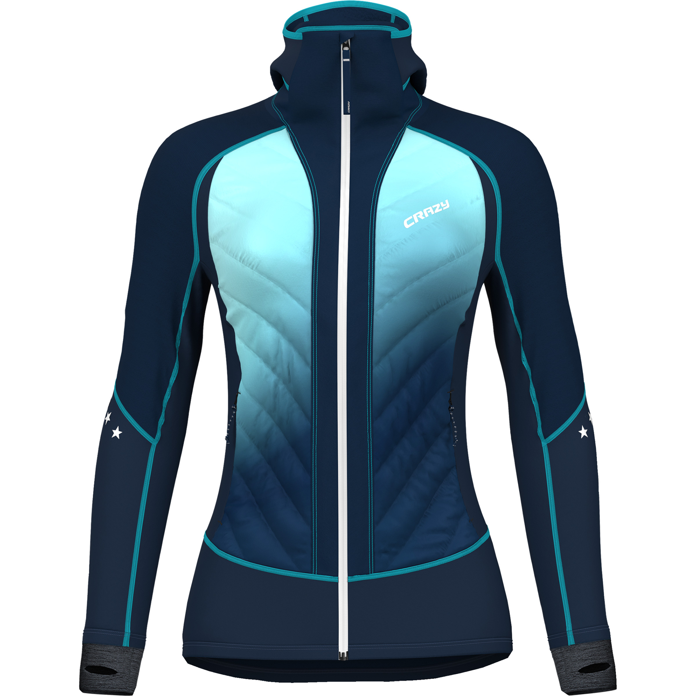 Crazy Channel Damen Isolationsjacke blau Größe S Trekking Windabweisend Wasserabweisend