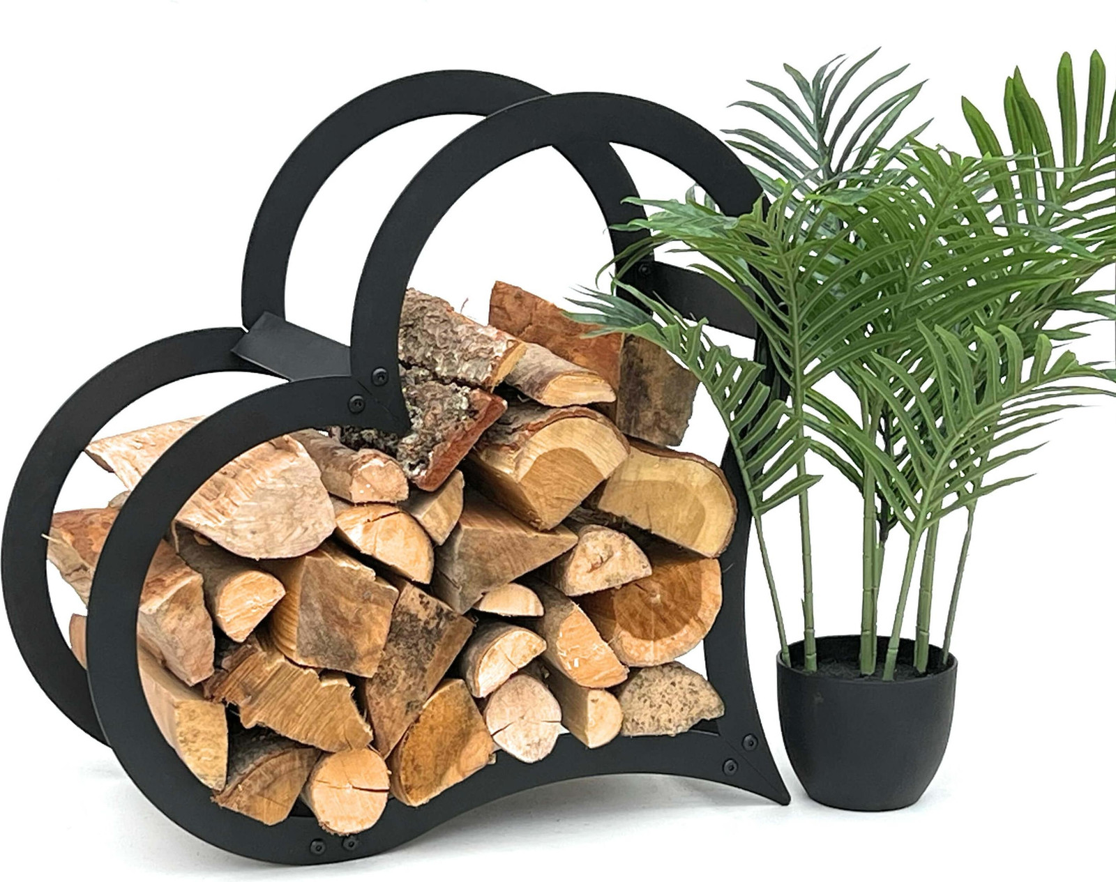 DanDiBo Hartvormig Houtrek voor Houtkachel, Zwart, Staand, 52 cm