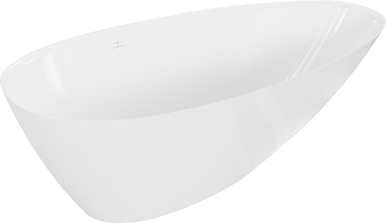 Mexen Milano freistehende Wanne aus Konglomerat 170 x 86 cm, Weiß Glanz - 57301708510