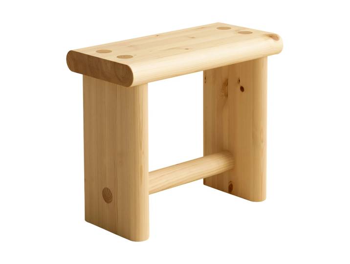 Vaarnii Tabouret 002 Ast Stool Pin en huile-cire mat, 55x26x45 cm
